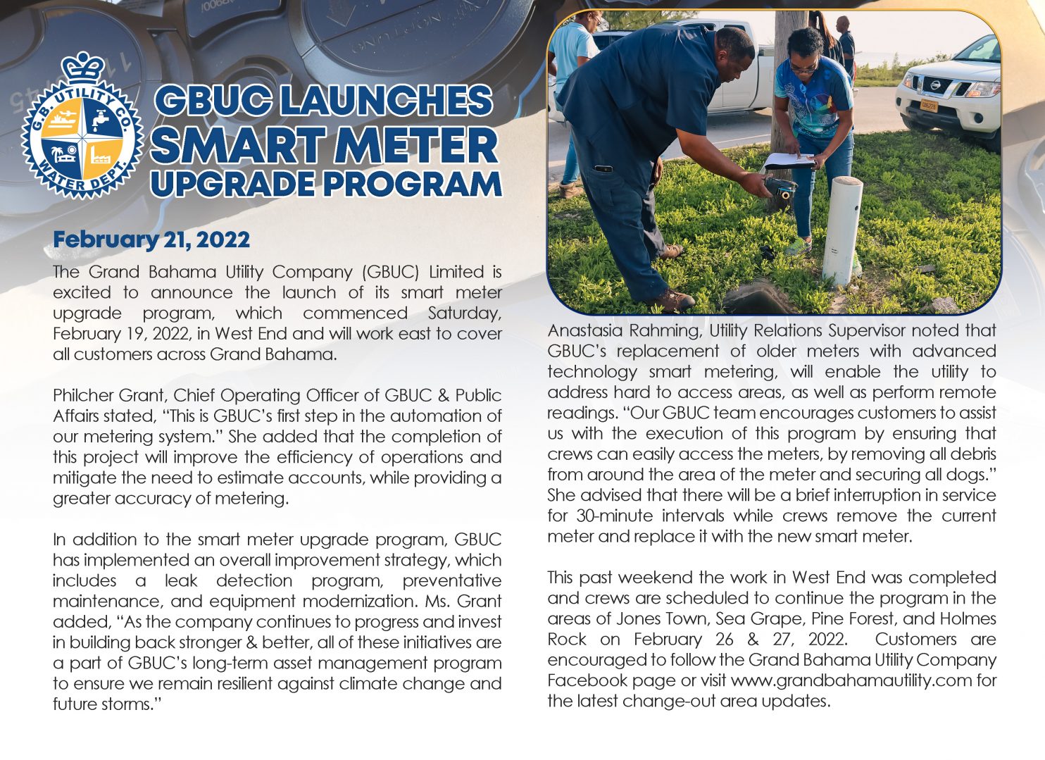 Grand Bahama Utility Company Launches New Smart Meter Upgrade Program ...